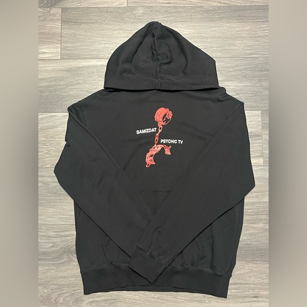 Yang Li AW18 Samizdat Psychic TV Black Cuff Hoodie | Size L